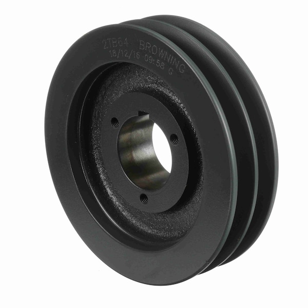 2 Groove Cast Iron Bushed Bore Multiple Sheave, 2TB64